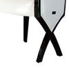 Benzara Leatherette Dining Chair with X Shaped Rear Legs, Set of 2,White and Black