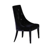 Benzara Fabric Sloped Back Dining Chair with Crystal Tufting, Set of 2, Black