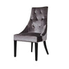 Benzara Fabric Sloped Back Dining Chair with Diamond Tufting, Set of 2, Gray