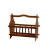 Benzara BM216806 14`` Wooden Magazine Rack with Turned Slats on Side Rails, Oak Brown