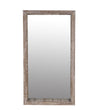 Benzara BM216823 Rectangular Wooden Frame Wall Mirror, Weathered Brown and Silver