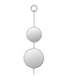 Benzara BM216827 Vertical Dual Round Wall Mirror with Ring Handle, Black and Silver