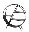Benzara BM216831 Contemporary Metal Accent Table with 3 Open Shelves, Black and Gray