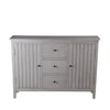 Benzara BM216847 2 Door and 3 Drawer Sideboard with Round Metal Knobs, Gray
