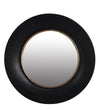 Benzara BM216857 Dual Encased Metal Frame Round Wall Mirror, Black and Gold