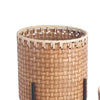 Benzara BM216863 Metal Planters with Engraved Weave Details, Set of 2, Black and Brown