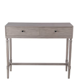 Benzara BM216881 2 Drawer Wooden Console Table with Turned Legs, Taupe Gray