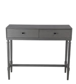 Benzara BM216882 2 Drawer Wooden Console Table with Turned Legs, Gray