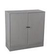 Benzara BM216884 2 Door Wooden Cabinet with Vertical Streamline Pattern, Gray