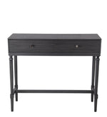 Benzara BM216885 2 Drawer Wooden Console Table with Turned Legs, Dark Gray