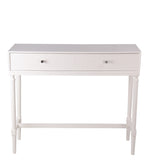 Benzara BM216886 2 Drawer Wooden Console Table with Turned Legs, White