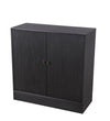 Benzara BM216887 2 Door Wooden Cabinet with Vertical Streamline Pattern, Dark Gray