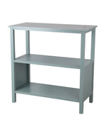 Benzara BM216894 3 Tier Wooden Accent Stand with Texture Side Panels, Sage Blue