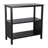 Benzara BM216896 3 Tier Wooden Accent Stand with Texture Side Panels, Black