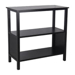 Benzara BM216896 3 Tier Wooden Accent Stand with Texture Side Panels, Black