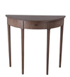 Benzara BM216901 1 Drawer Half Moon Console Table with Round Legs, Brown