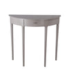 Benzara BM216902 1 Drawer Half Moon Console Table with Round Legs, Gray