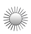 Benzara BM216907 Sunburst Design Metal Frame Wall Mirror, Medium, Black and Silver