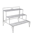 Benzara BM216949 Step Design Metal Planter with Slatted Top and Scroll Motifs, White