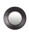 Benzara BM216998 Dual Encased Metal Frame Round Wall Mirror, Medium, Black and Gold