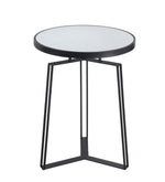 Benzara BM216999 Tripod Metal Accent Table with Round Top and Y shaped Base, Black