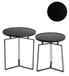 Benzara BM217020 Metal Accent Table with Round Top and Y shaped Tripod Base, Set of 2, Black