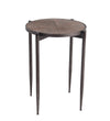 Benzara BM217039 Industrial Round Accent Table with Tapered Tubular Legs, Brown and Black