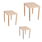 Benzara BM217044 Wooden Accent Table with Lattice Design Top, Set of 3, Natural Brown