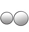 Benzara BM217055 Metal Frame Round Mirror, Set of 2, Black and Silver