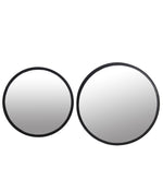 Benzara BM217055 Metal Frame Round Mirror, Set of 2, Black and Silver