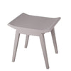 Benzara BM217074 Saddle Design Wooden Stool with Angled Tapered Legs, Taupe Gray