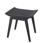 Benzara BM217076 Saddle Design Wooden Stool with Angled Tapered Legs, Dark Gray