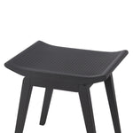 Benzara BM217076 Saddle Design Wooden Stool with Angled Tapered Legs, Dark Gray