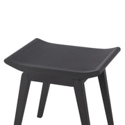 Benzara BM217076 Saddle Design Wooden Stool with Angled Tapered Legs, Dark Gray