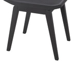Benzara BM217076 Saddle Design Wooden Stool with Angled Tapered Legs, Dark Gray