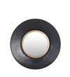 Benzara BM217091 Metal Round Frame Wall Mirror with Gold Trim, Small, Black and Silver