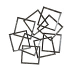 Benzara BM217121 interconnected Squares Metal Frame Wall Decor, Gray