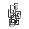 Benzara BM217123 interconnected Rectangles Hammered Metal Frame Wall Decor, Gray
