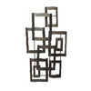 Benzara BM217124 interconnected Rectangles Hammered Metal Frame Wall Decor, Bronze