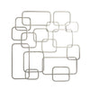 Benzara BM217127 26 Inches Conjoined Rectangles Metal Frame Wall Decor, Silver