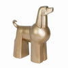 Benzara BM217157 12 Inches Polyresin Frame Standing Poodle Dog Sculpture, Gold