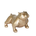 Benzara BM217158 10 Inches Polyresin Frame Standing Bulldog Sculpture, Gold