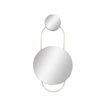 Benzara BM217163 Round Dual Wall Mirror Conjoined with Metal, Large, Gold and Silver