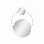 Benzara BM217164 Round Dual Wall Mirror Conjoined with Metal, Small, Gold and Silver