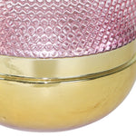 Benzara BM217170 Glass Frame Textured Dots Sculpture with Metal Base, Small, Pink and Gold