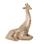 Benzara BM217173 Polyresin Sitting Giraffe with Distressed Details, Gold