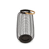 Benzara BM217175 Open Cage Design Metal Hurricane with Curved Handle, Gold and Black