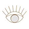 Benzara BM217182 Contemporary Eye Design Metal Wall Decor with Round Mirror,Gold and Silver