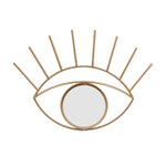 Benzara BM217182 Contemporary Eye Design Metal Wall Decor with Round Mirror,Gold and Silver