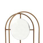 Benzara BM217196 Obround Shape Metal Wall Shelf with 3 Display Space, Brown and Silver